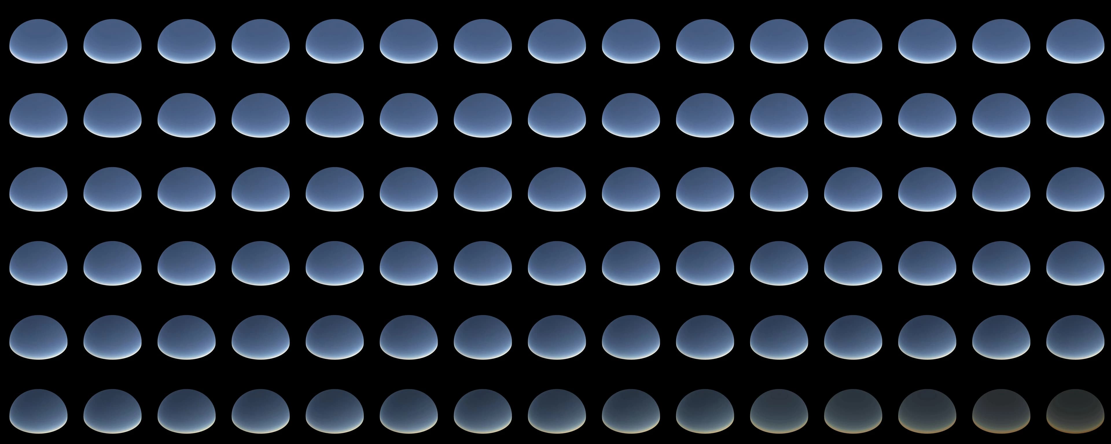 Earth — Hemispheric sky domes. Hemispheric sky dome visualisation.
